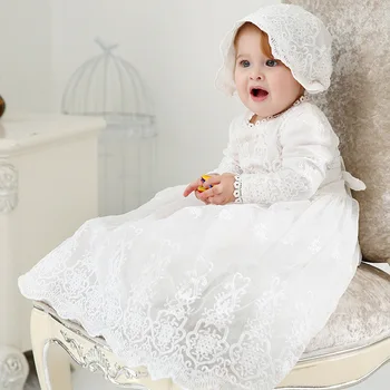 

Extra-long Floor Length Birthday Baby Girl Dresses Party Vestido Formal 2020 Toddler Baby Baptism Gown Baby Clothes RBF194005