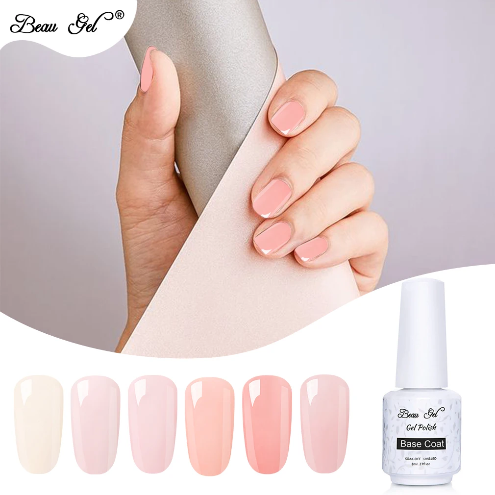 

Beau Gel 8ml Two-Step Color Base Coat Soak Off UV Lamp Gel Varnish Two Using Ways Long Lasting Nail Art Gel Lacquer Base Coat