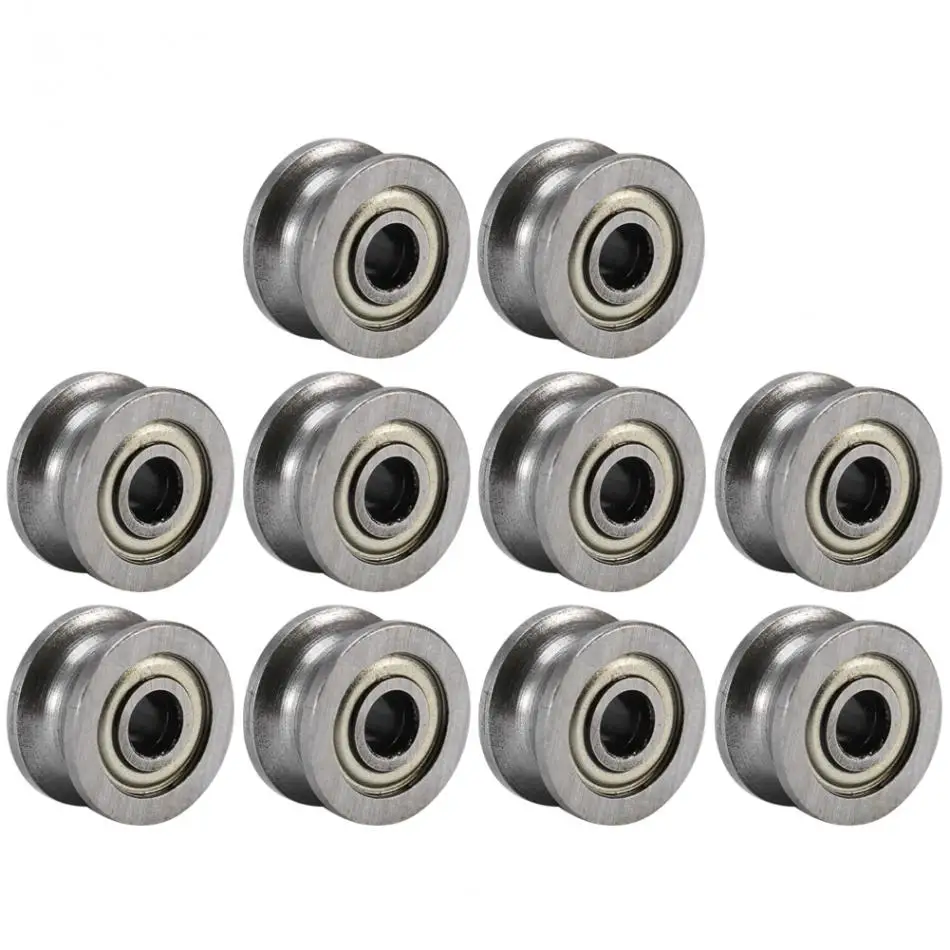 10pcs 624ZZ U V Groove Ball Bearing Guide Pulley For Rail Track Linear Motion System
