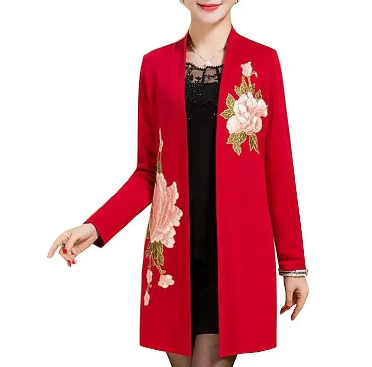 New spring autumn Middle age font b women b font cardigan font b jacket b font