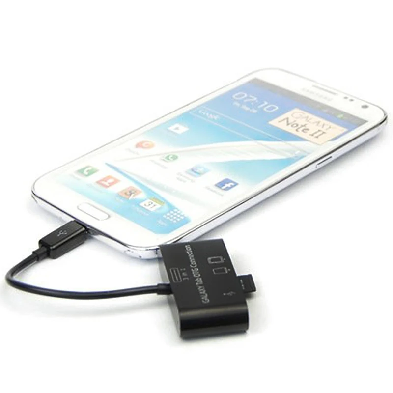 Черный 3 в 1 Набор соединения USB хаб SD MMC TF Card Reader Адаптер для OTG Мобильный телефон