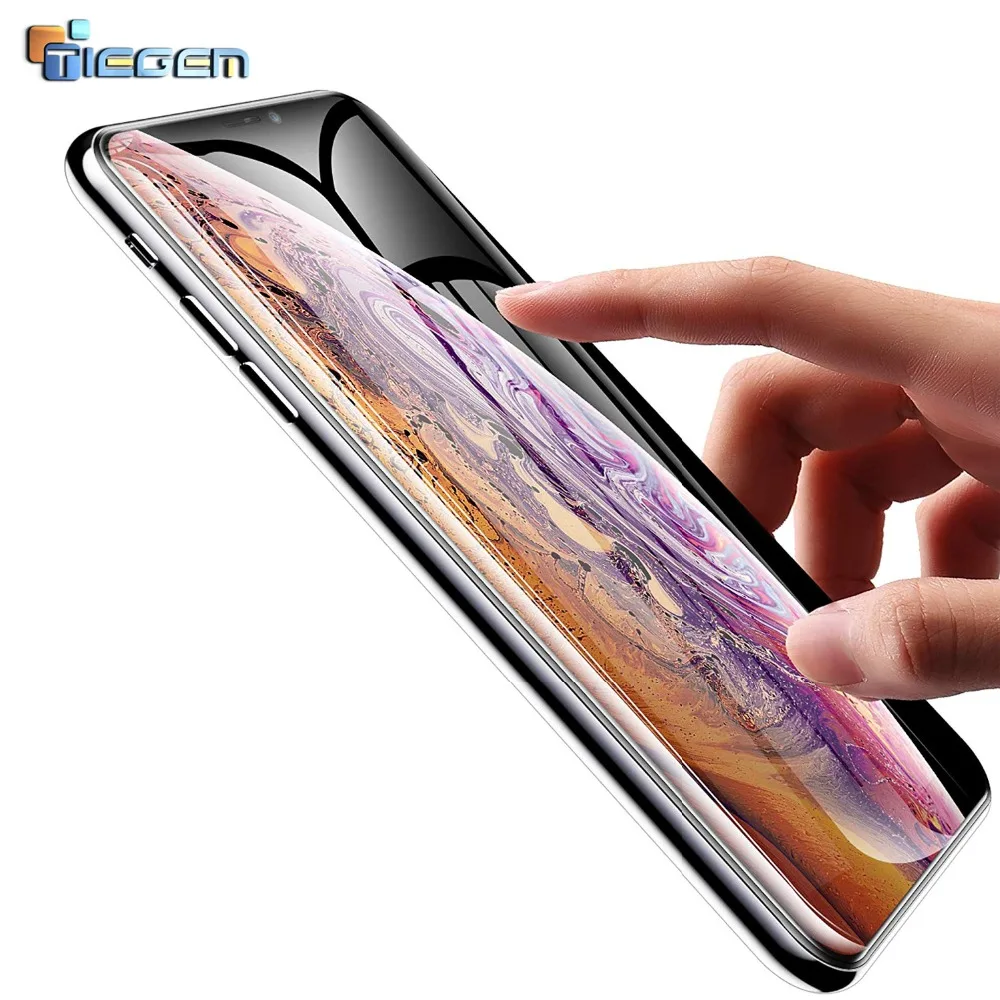 Защитное стекло Tiegem на весь экран для iPhone X XS 6 7 8 Plus 9H 2.5D Закаленное стекло для iPhone XS Max XR Защитная стеклянная пленка