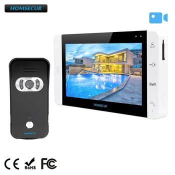 

HOMSECUR 7" Video&Audio Smart Doorbell Snapshot+White Monitor for Apartment 1C1M TM703R-W+TC021-B