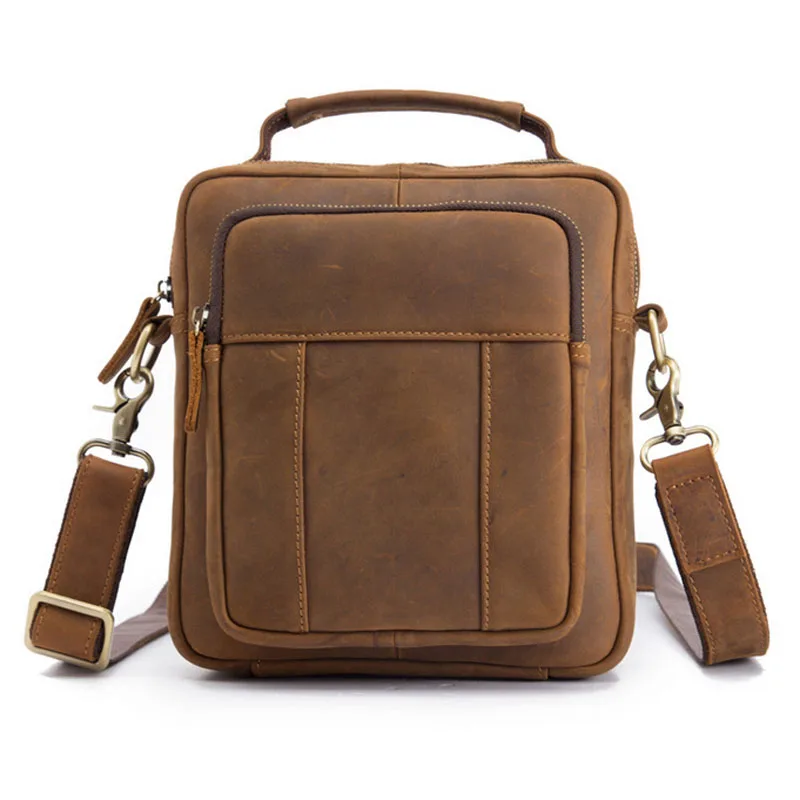 

Crazy Horse Leather Men's Briefcase Messenger Bag for Gentlemen Document case Portfolio Office Bag