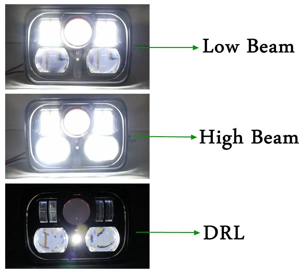  Square 7 Inch 54W LED Headlight H4 Motorcycle Driving Lights For Jeep wrangler JK Cherokee XJ Truck - 32833382298