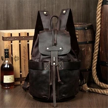 Рюкзак из натуральной кожи, большая вместительность, сумки для путешествий из коровьей кожи, высокое качество, сумка-мешок для мужчин/женщин, винтажная сумка для ноутбука