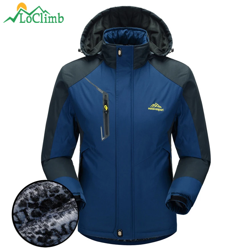 Мужская водонепроницаемая куртка LoClimb из искусственного меха зимняя теплая