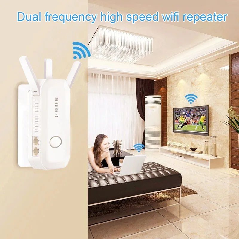 

New Router Wifi Repeater Extender Wireless Dual Band 750M High Speed 802.11ac Booster EM88