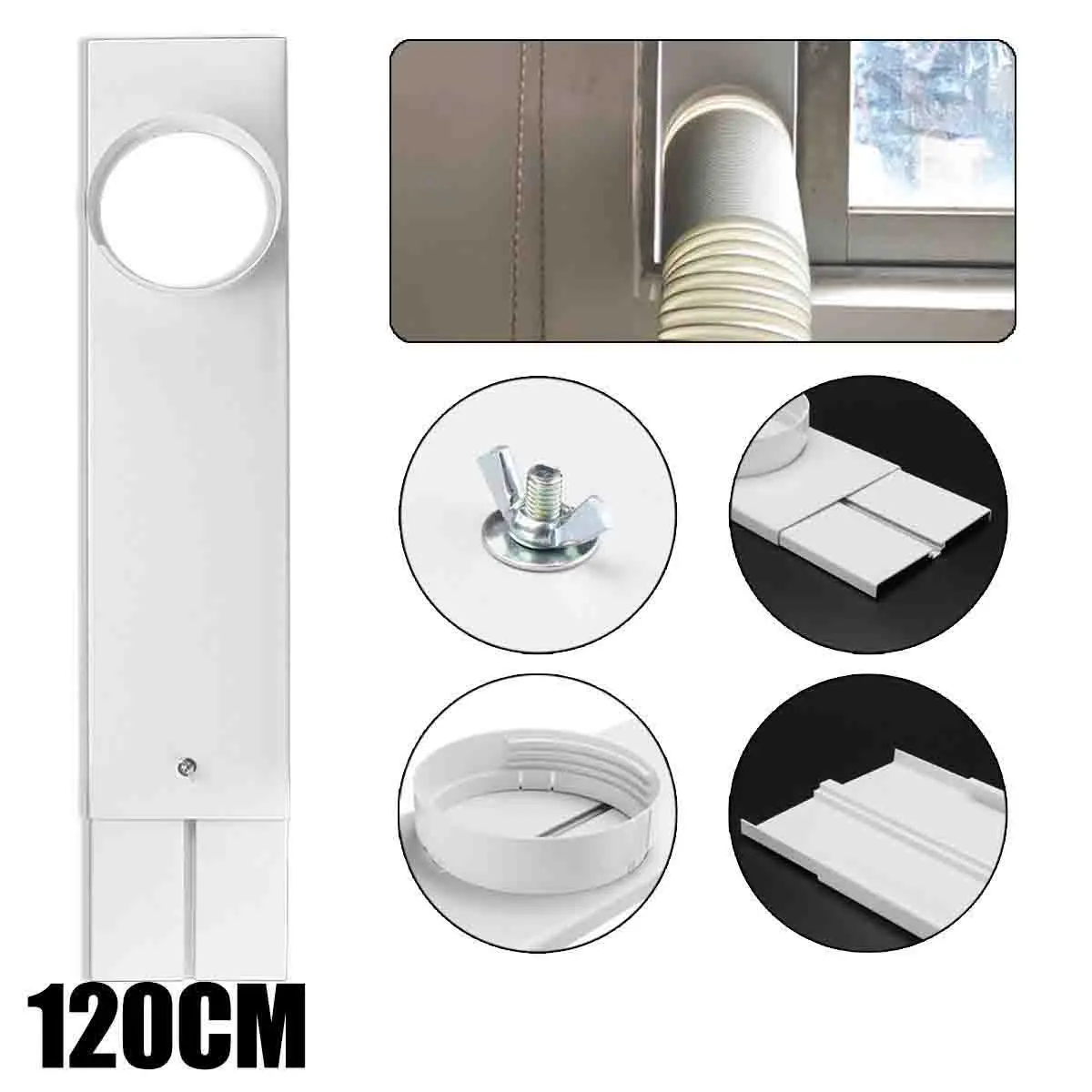 

For Portable Air Conditioner Adjustable Window Kit Plate Set Adaptor W/Screws
