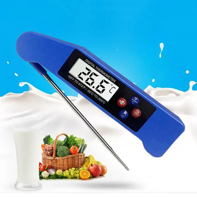 

Electronic Voice Reading Thermometer Digital Probe Food Thermometer Folding Baking Liquid Kitchen Thermometer Cooking Tool