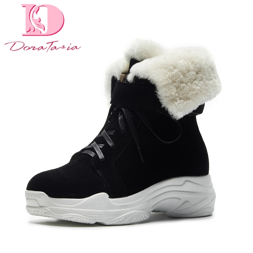 Doratasia Brand dropship cow suede leather warm plush Russia winter snow boots women shoes ankle boots woman sneakers shoes Doratasia Brand dropship cow suede leather warm plush Russia winter snow boots women shoes ankle boots woman sneakers shoes