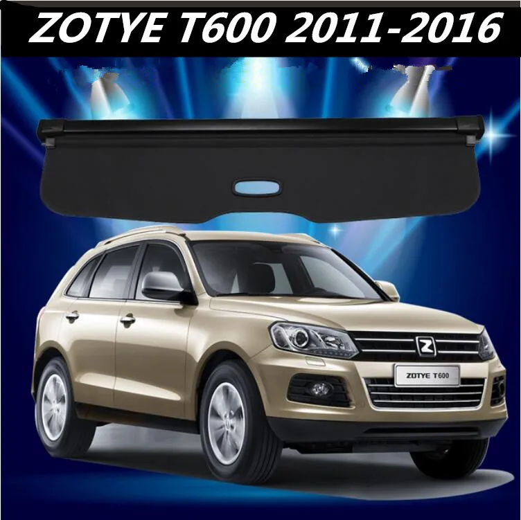 

NEW Car Rear Trunk Security Shield Shade Cargo Cover For ZOTYE T600 2011 2012 2013 2014 2015 2016 (Black beige)