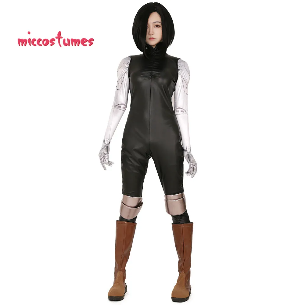 Alita Battle Angel Cosplay Costume Black Bodysuit Woman Halloween Outfit