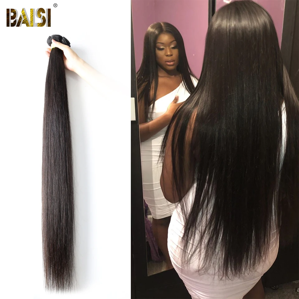 

BAISI Hair Peruvian Virgin Hair Weave Hair Straight Hair Bundles Long Length Hair 28-42 Inch 100% Human Hair