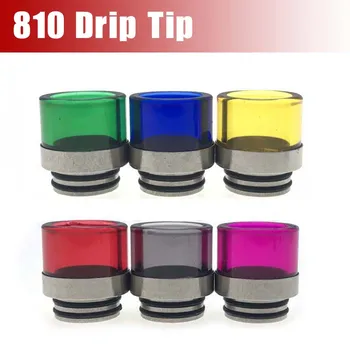 

15pcs Newest color glass 810 Drip Tip Wide Bore Drip Tips e Cig Vape colorful Mouthpiece for I just 3 TFV12 TFV8 & Big Baby tank