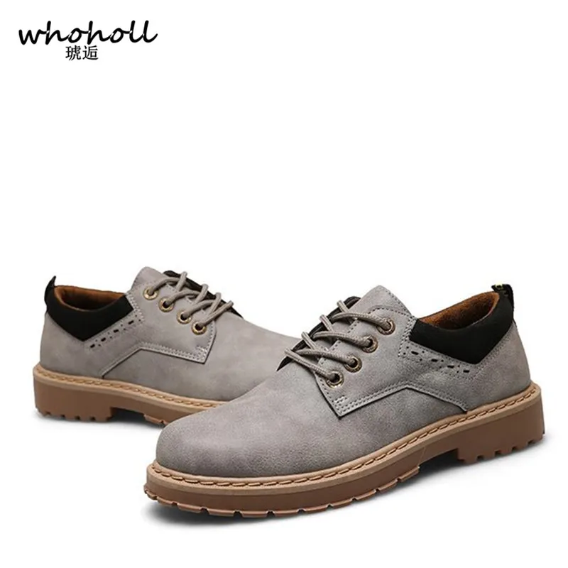 

WHOHOLL Oxford Men's Shoes Tooling Shoes Autumn Winter Men's Casual Shoes Thick Sole Wear-resisting Platform Leather Shoes