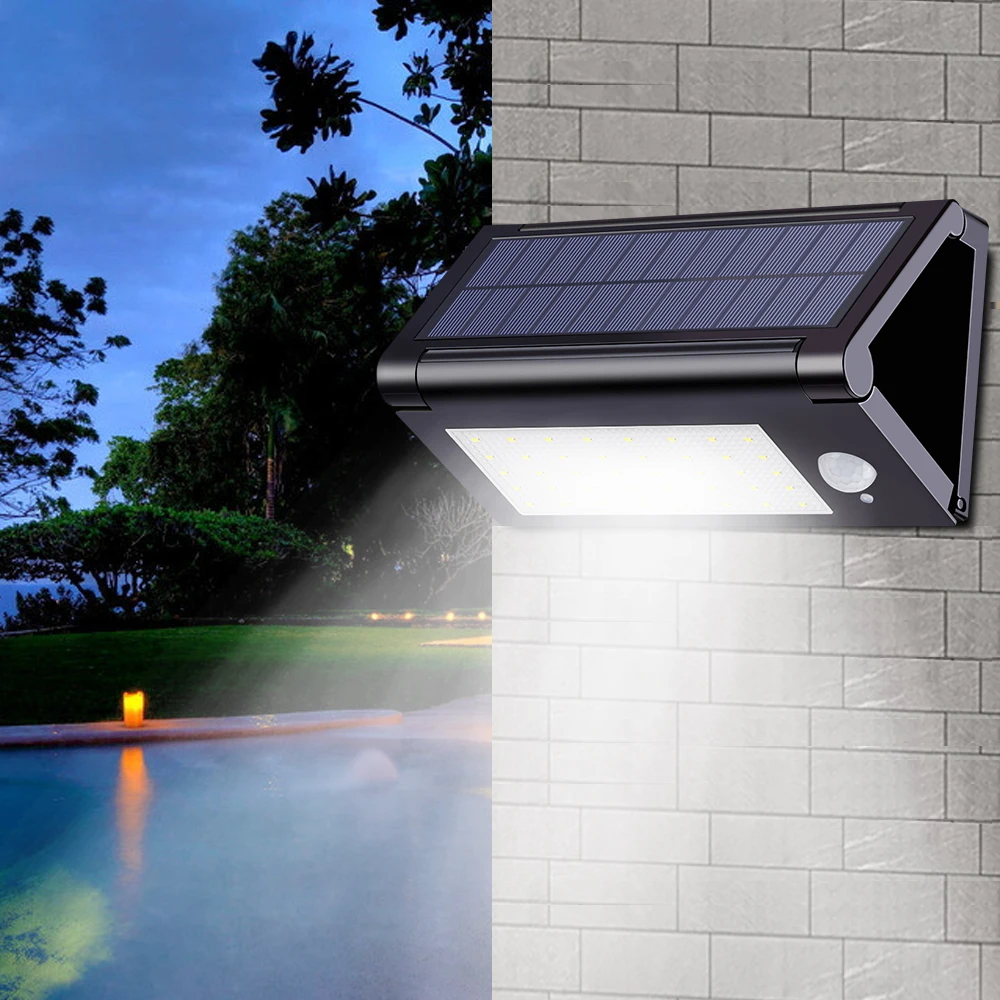 

Outdoor Garden light PIR 40Leds Foldable Solar Powered Motion Sensor Fence Lights IP65 Waterproof Wall Lamp for Patio Courtyard