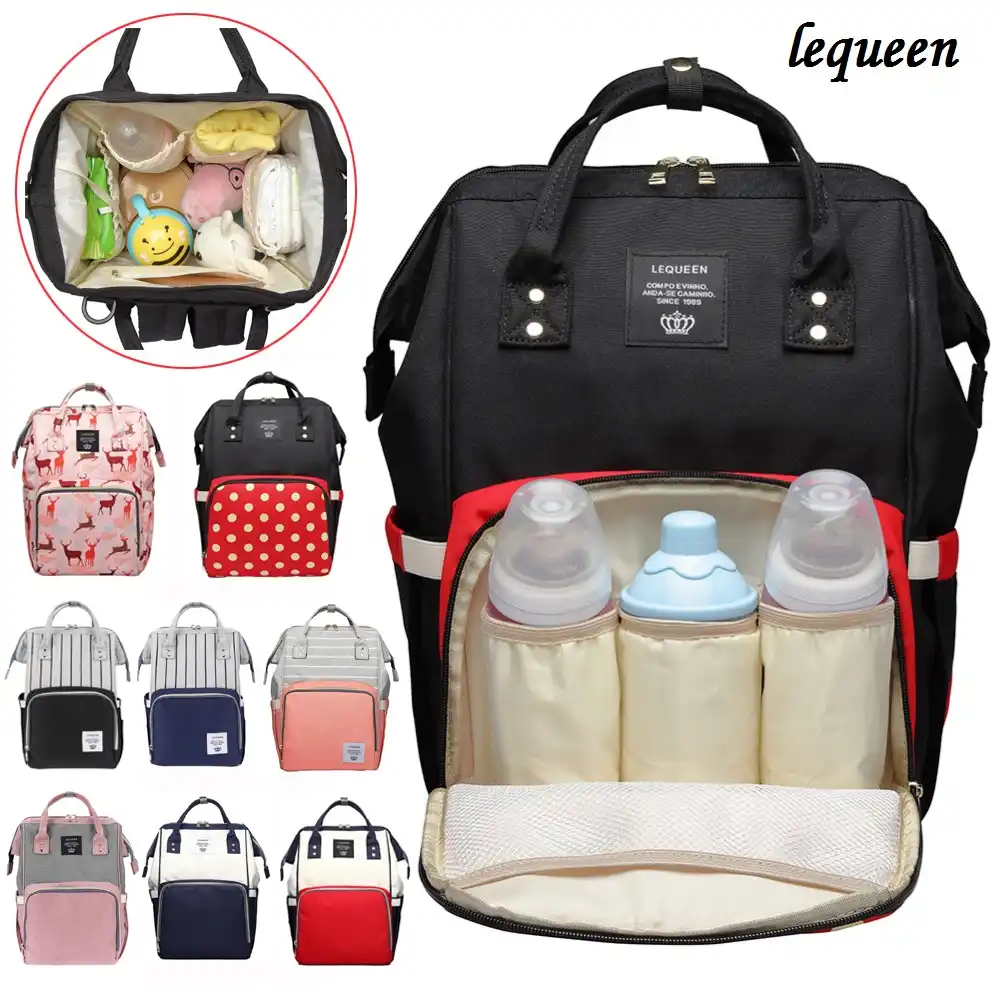 lequeen mummy maternity nappy diaper bag large capacity baby bag travel backpack