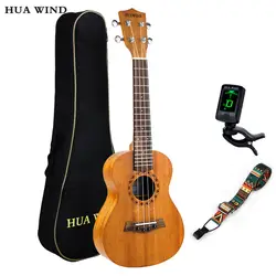 Концертная Гавайская гитара HUAWIND красного дерева 23 дюймовый профессиональный деревянный укулеле комплект Gig bag цифровой тюнер ремень для