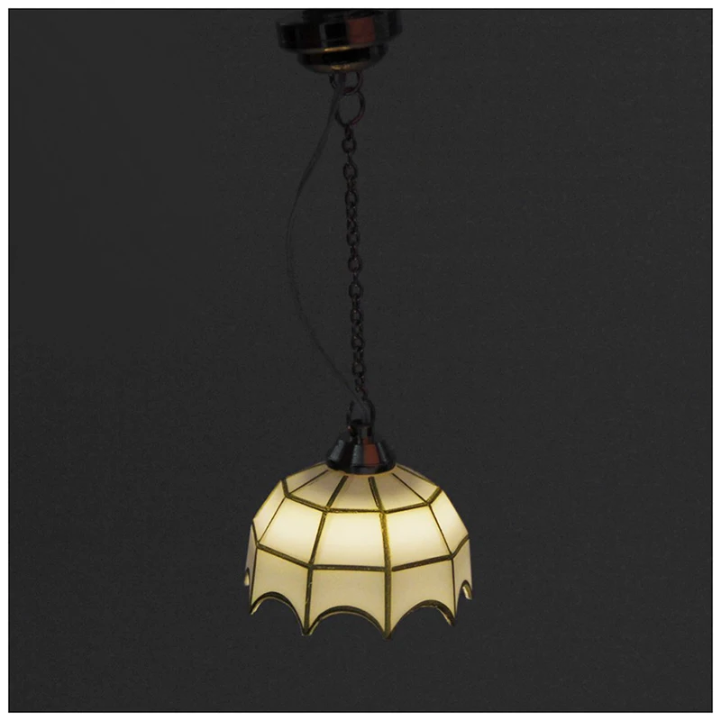 New 1 12 Dollhouse Miniature Furniture Ceiling Lamp Battery Operated