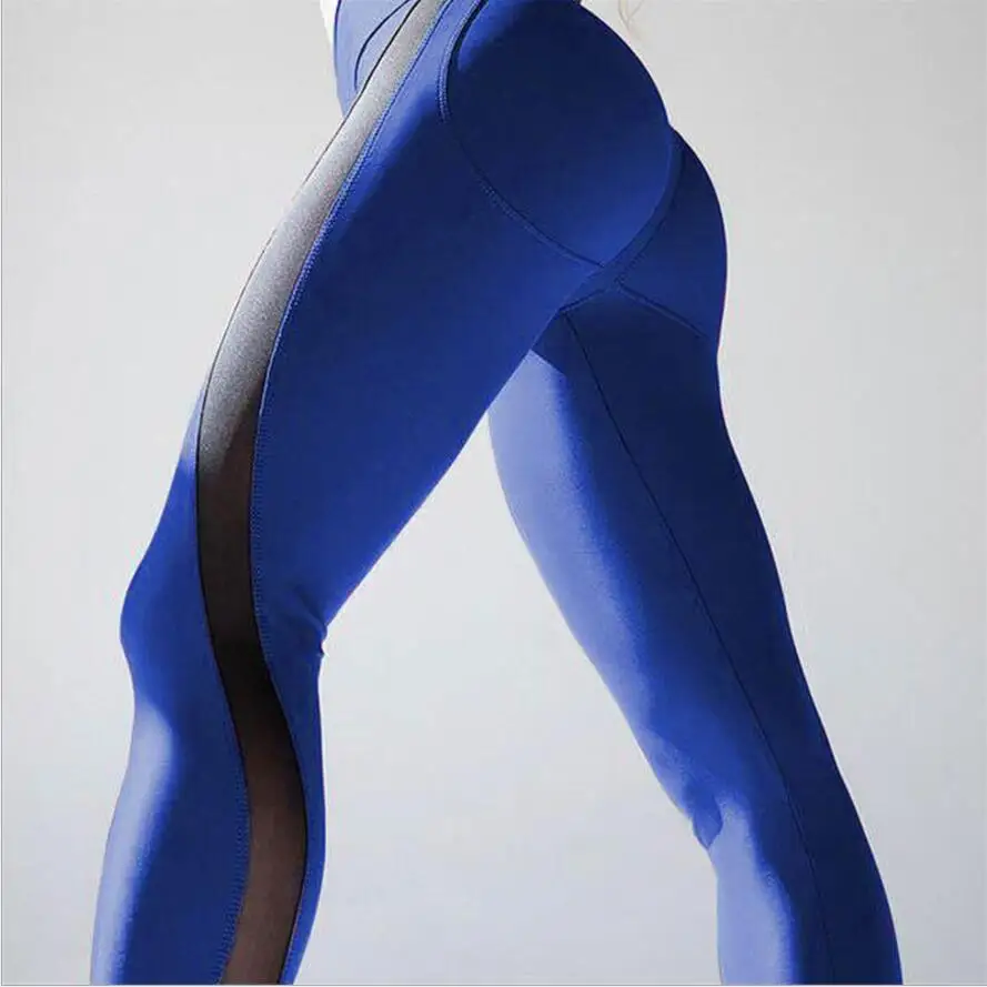 Женские леггинсы из спандекса эластичные леггинсы для фитнеса с эффектом пуш-ап Модные женские розовые леггинсы для тренировок размера плюс - Цвет: Синий