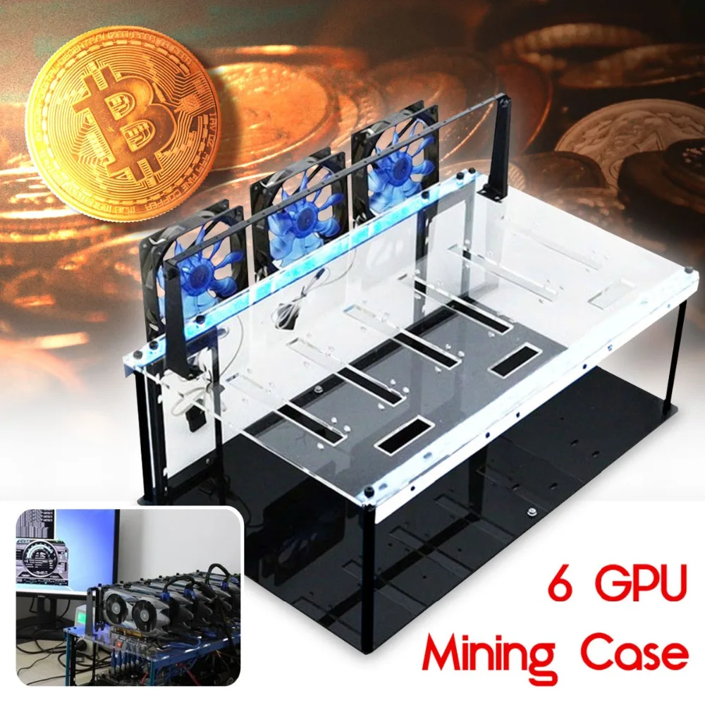New Steel Coin Acrylic 6 GPU Open Air Mining Frame Rig Case 6 Graphics Card ETH LTC BTC Ethereum Computer Case Towers New Steel Coin Acrylic 6 GPU Open Air Mining Frame Rig Case 6 Graphics Card ETH LTC BTC Ethereum Computer Case Towers