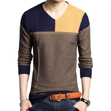 Осенний и зимний мужской свитер с длинными рукавами мужской деловой v-образный вырез хит цветной вязаный свитер пуловер мужской