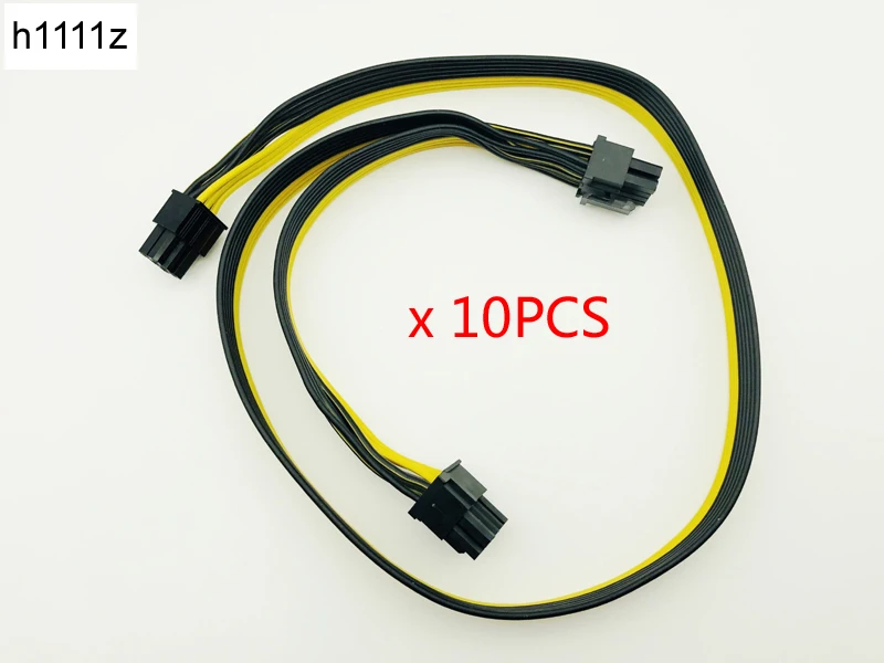 10Pcs Modular PSU Power Supply Cables PCI e Molex 6pin to 2 PCI-e 8 pin 6+2pin PCI Express Internal Splitter Ribbon Miner Cable photo