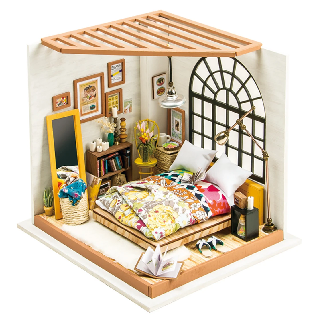 

Robotime DIY Hand Made Manual Assembly Dollhouse for Alice's Dreamy Bedroom with LED Light Stem Toys Architecture Model Kit Hot