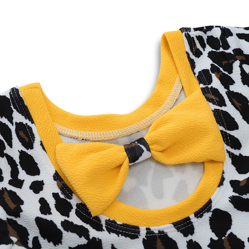 spesifikasi 2019 Baru Fashion Bayi Gadis Leopard Baju Kawaii Bow Lengan Panjang Baru Lahir Onesie Bayi Pakaian Musim Semi 9 24 Bulan anak Perempuan