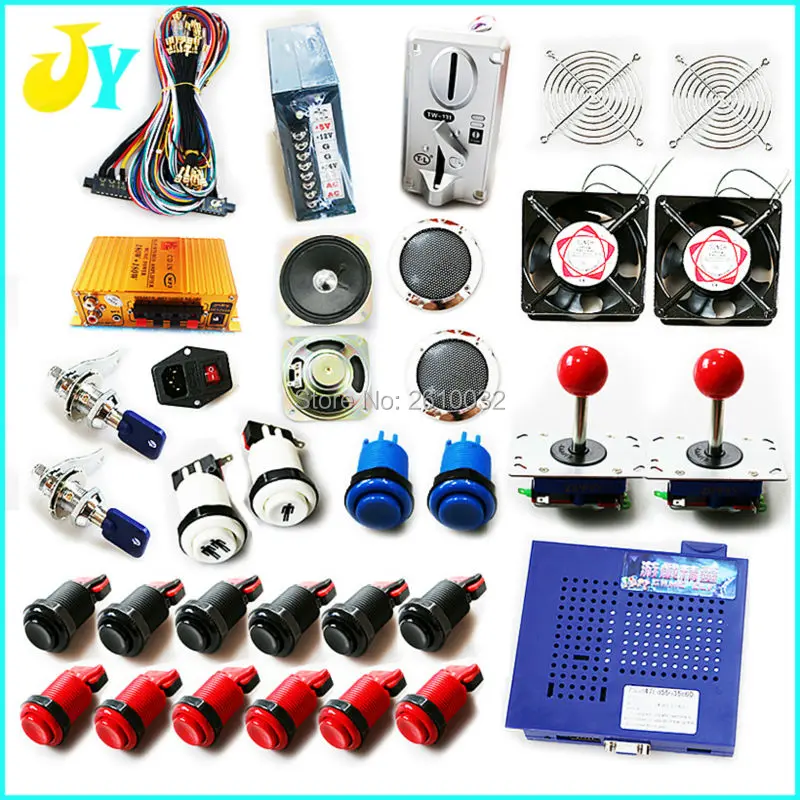 

New JAMMA ARCADE KIT FOR GAME ELF 1033 IN 1 (621 +412) PCB Board joystick buttons power wiring lock game arcade cabinet machine