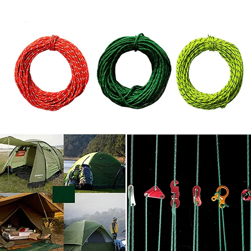 

15M Diameter 2.5mm Reflective String Windproof Tent Rope Guy Line for Tent Kits Camping Rope Reflective Guy Rope for Tents