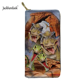 

Jackherelook Wallets Men's Tyrannosaurus Rex T Rex Dinosaur 3D Cool Printing Purse Men Wallet Leather Card Holder Coin Cases Bag