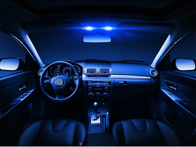2Pc RGB Changing LED Lamp Car Wedge Dome Light Multicolored Light+Remote Control