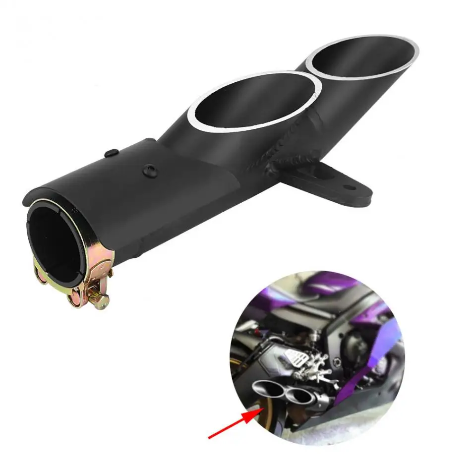 

Motorcycle Dual-outlet Exhaust Tail Pipe Muffler Tailpipe Tip for Yamaha YZF-R6 /Suzuki GSX-R/BMW S1000RR/Honda CBR250RR