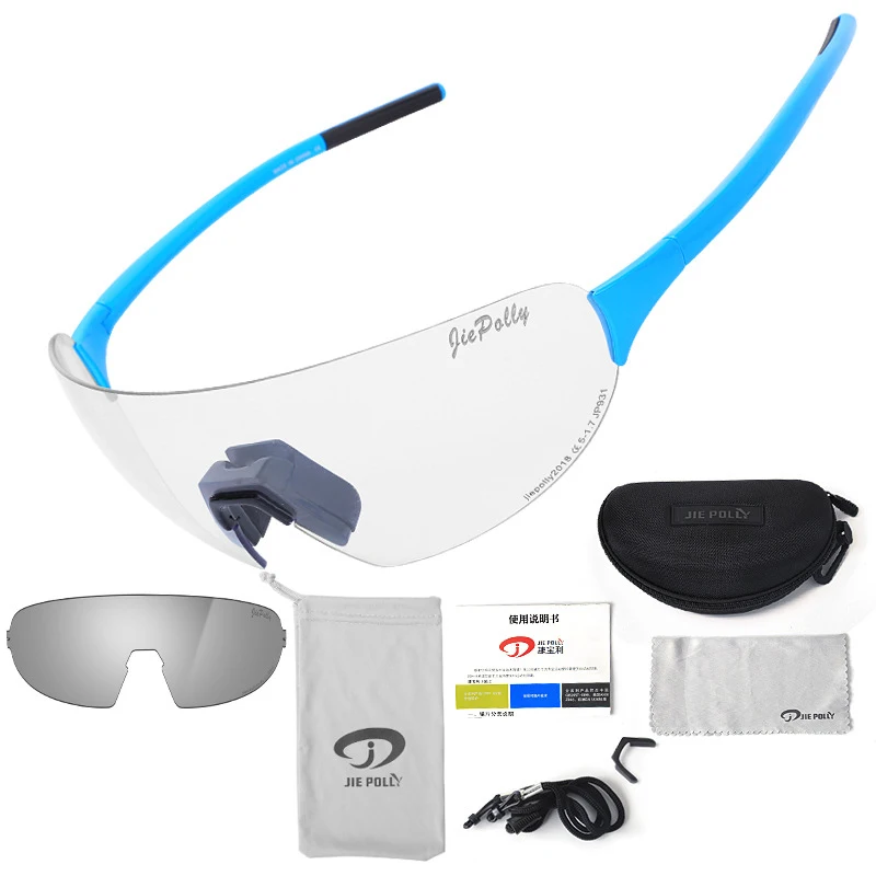 Фотохромные Для мужчин Для женщин 1~ 3 велосипедные очки со сменными линзами горные велосипедные очки, снаряжение для велосипедистов, велосипедные очки, солнцезащитные очки - Цвет: Blue-2