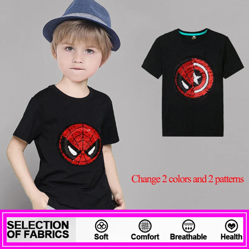 

T-Shirts For Girls Sequins 100% cotton T Shirt Girls Cartoon Cat Kids Tshirt Summer Teen Clothes For Girls 6 8 10 12 13 14 Year