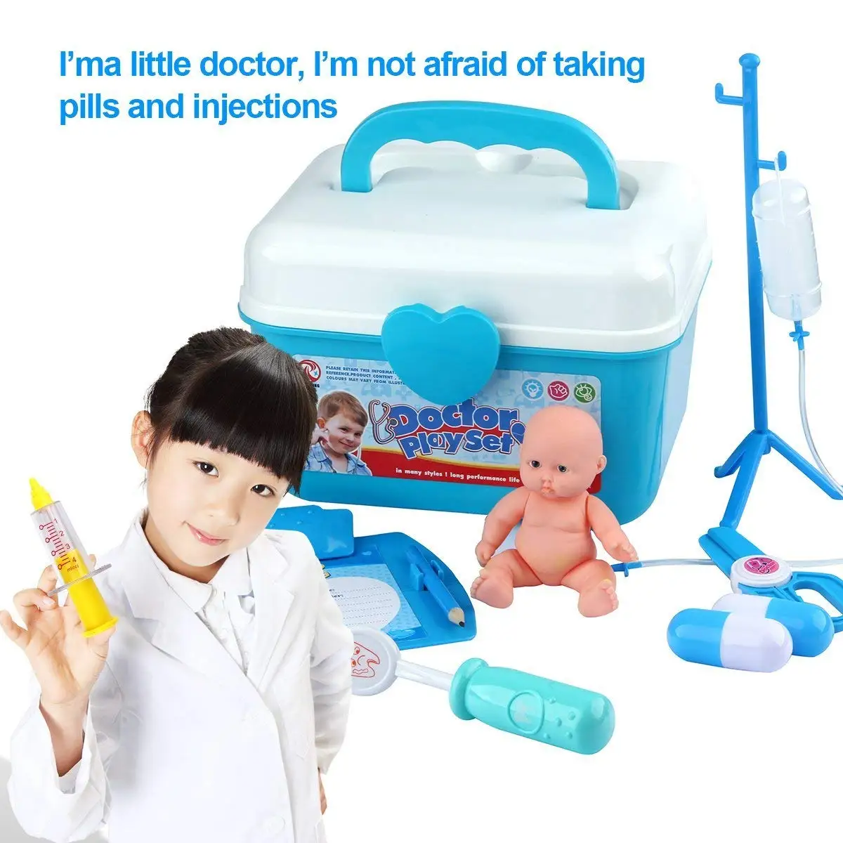 Наборы "Доктор" для детей со стетоскопом и пальто, медицинский набор для толкеров, Набор для игры с доктором, 33 пакета для детей, базовые навыки
