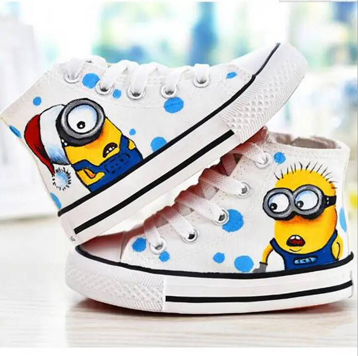 Hot sales Despicable Me Graffiti Casual Shoes Cartoon Character Couple Shoe Cute Minion Canvas Shoes