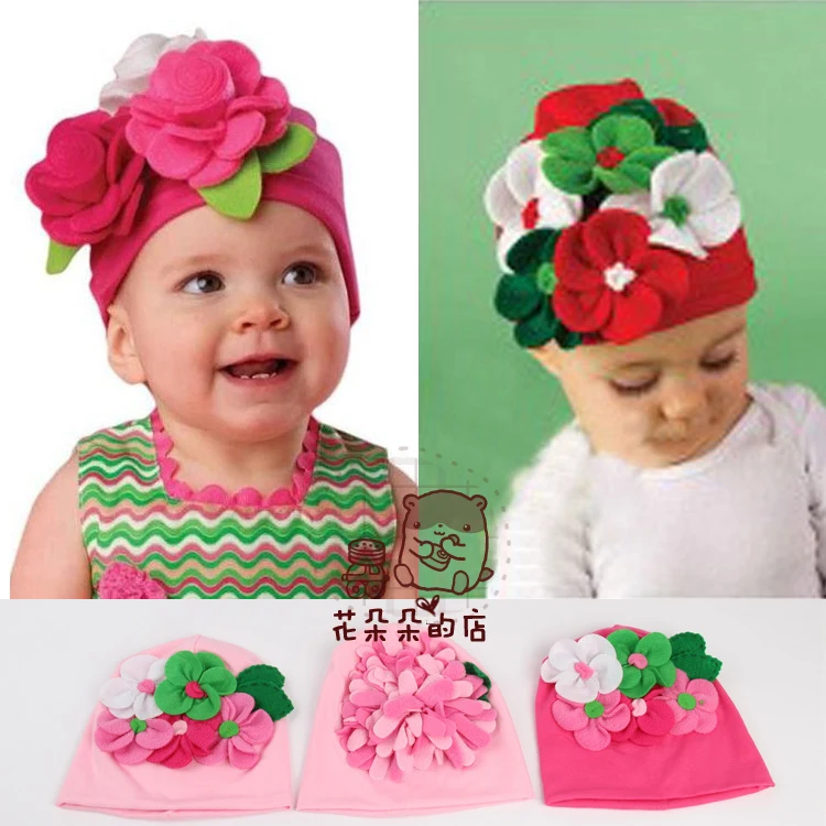 

wholesale 6pcs/lot Flower spring HAT beanie BABY toddler INFANT girls