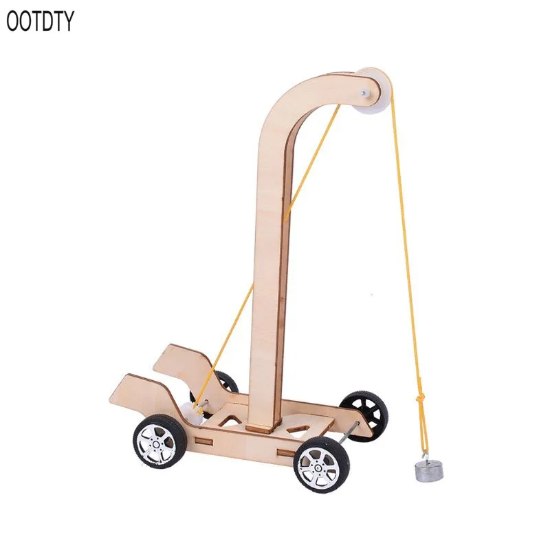 

OOTDTY Gravity Trolley Car Assembly Kit Toy DIY Science Experiment Technology Physical Learning Building Projects For Children