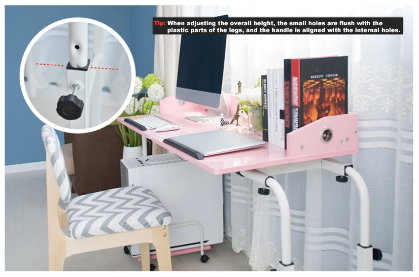 Портативная складная кровать двойной 1,2 м/1,4 м складной стол регулируемый для домашнего ноутбука настольный стол для компьютера черный/белый/розовый