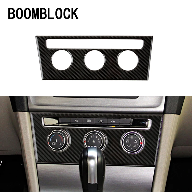 Carbon Fiber Consle AC Switch Trim Stickers For Volkswagen VW Golf 7 GTI R GTE GTD MK7 2013 16