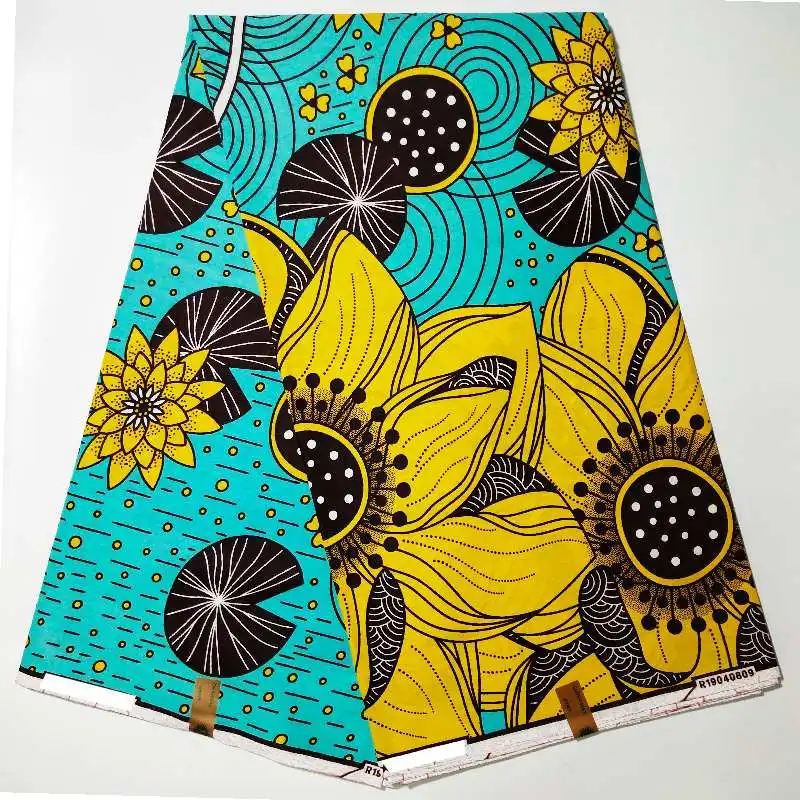 100% Cotton African Wax soft yellow Print Fabric 6yard/lot Nigerian new arrival style design Ankara wax | Дом и сад