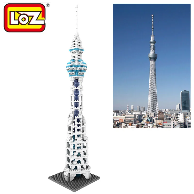 Loz алмазные блоки мира ArchitectureJapan Tokyo Sky Tree мини 3D модель строительные кирпичи DIY