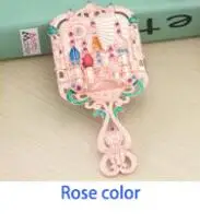 SUFEILE Европейское Ретро Зеркало и Расчёска в комплекте русская ручка Зеркало макияж принцесса зеркало гребень D40 - Цвет: Rose color