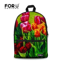 FORUDESIGNS Цветочные Женщины Рюкзак 3D Дети Школьный Рюкзак Мода Путешествия Холст Рюкзак Цветок Розы Девушки Школы Мешок Отдыха