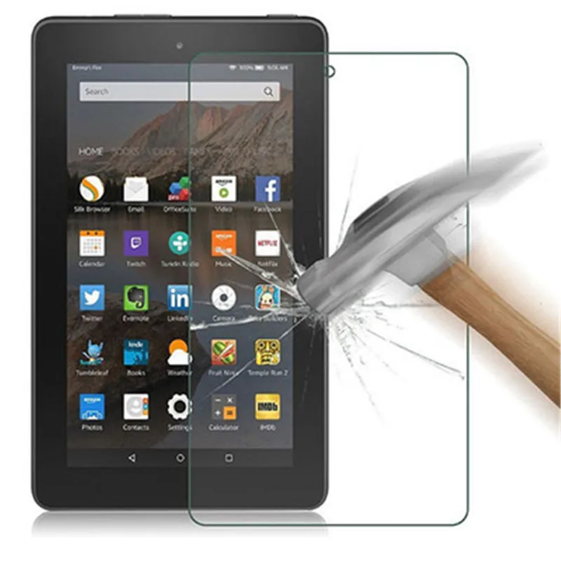 

9H Tempered Glass Screen Protector Film for Amazon Kindle Fire HD 8 2015 2016 2017 Generation + Alcohol Cloth + Dust Stickers