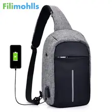 Горячая Распродажа USB Слинг Сумка для мужчин и женщин нагрудная сумка большой емкости водонепроницаемая Летняя короткая путешествие мессенджеры сумки через плечо S1351