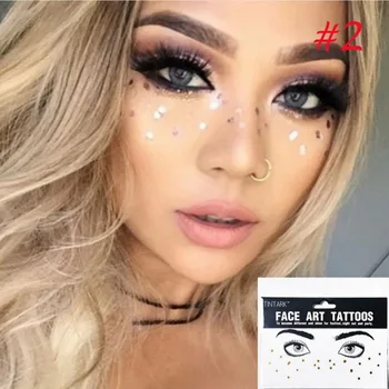 

2018 new Freck Flash tattoo Personality Disposable Waterproof Bronzing Cover freckl Gold Face glitter Tattoo Dots style Make Up